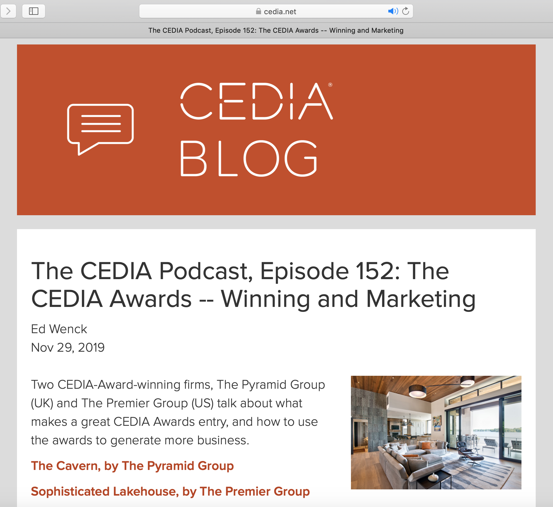 Premier Featured in Latest CEDIA Podcast